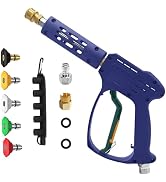 YeewayVeh High Pressure Washer Gun with 3/8" Quick Connect and M22 14mm / 15mm Fitting, Pressure ...