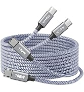 etguuds 100W USB C Cable 8ft, 2-Pack USB C to USB C Cable 100 Watt Fast Charging Type C Charger C...