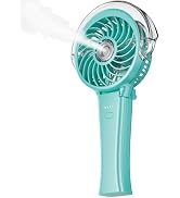 KIBEE Portable Misting Fan - 4000mAh Rechargeable, 50ml Water Tank, Foldable 180° Handheld with M...