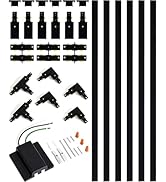 TuyuBEE 20FT H Track Lighting Rails Kit with Floating Canopy Connector, Black H Type Track Rails ...