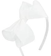 MEEDEE Fashion Cute White Bow Headband for Girls Toddlers 3 Year Old, Little Girl Headband Bows B...