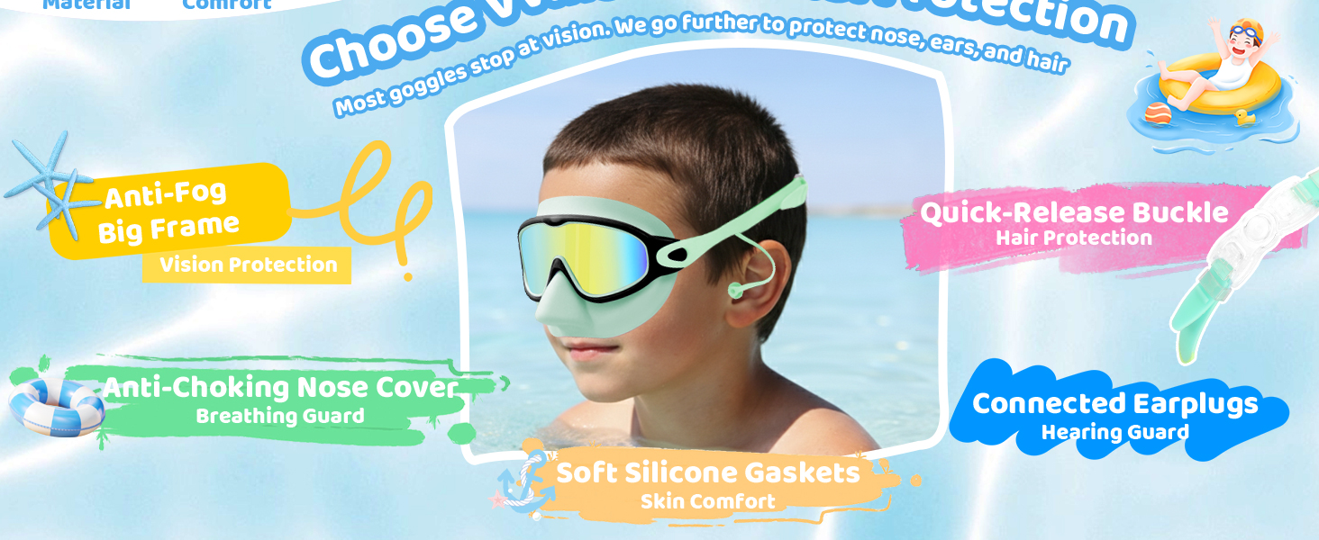 kids goggles with nose cover