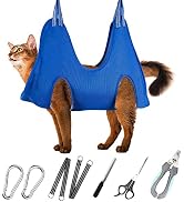 ATESON Pet Grooming Hammock Harness for Cats & XS Small Dogs, Dog Sling for Cutting Nails, Dog Ha...