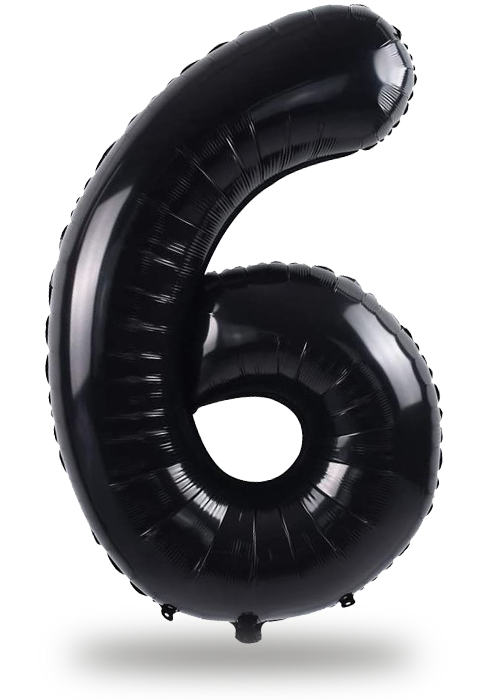 black 6 balloon