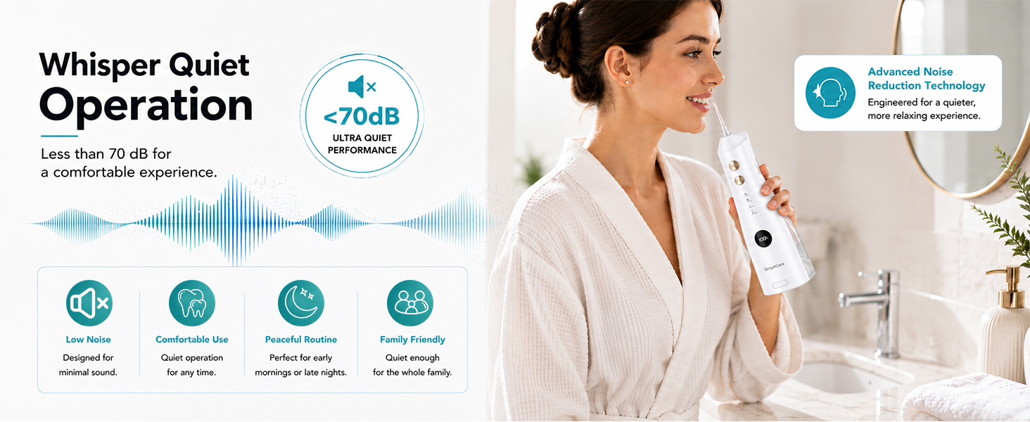 SimpliCare F5052 cordless water flosser for daily oral care and deep cleaning