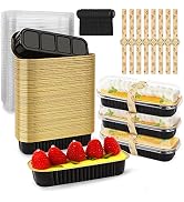 Mini Cake Pans with Lids,6.8 Oz Mini Loaf Pans with Lids Aluminum Foil Mini Loaf Baking Pans 100p...