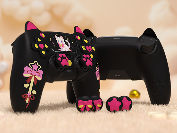 PlayVital Sweetheart Kitty Silicone Skin Compatible with Nintendo Switch Pro Controller