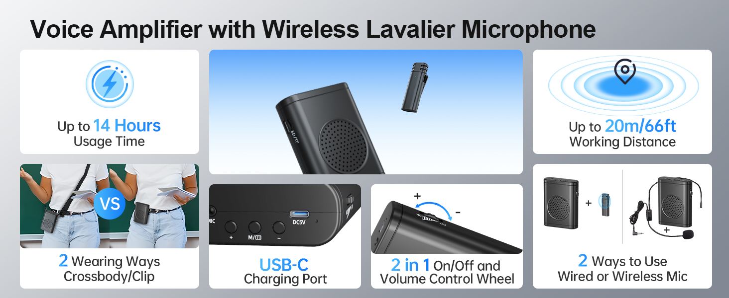 voice amplifier wireless microphone voice amplifier for teachers portable voice amplifier