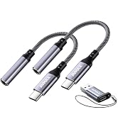 AVMAX USB C to 3.5mm Audio Headphone Adapter HiFi 2 Pack,Type c to Aux Female Cable for 16 15 Plu...