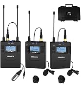 COMICA CVM-WM300A 96-Channel UHF Wireless Lavalier Microphone System Compatible with Cameras, Cam...