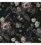 VEELIKE Antique Butterflies Floral Peel and Stick Wallpaper Moody Dark Floral Wallpaper for Accen...