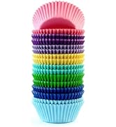 Eoonfirst Bright Rainbow Standard Cupcake Liners No Smell, Food Grade Grease Proof Paper Baking C...