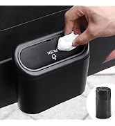 Accmor Car Trash Can with Lid, Mini Auto Dustbin Garbage Organizer with 30 Pcs Plastic Trash Bag,...
