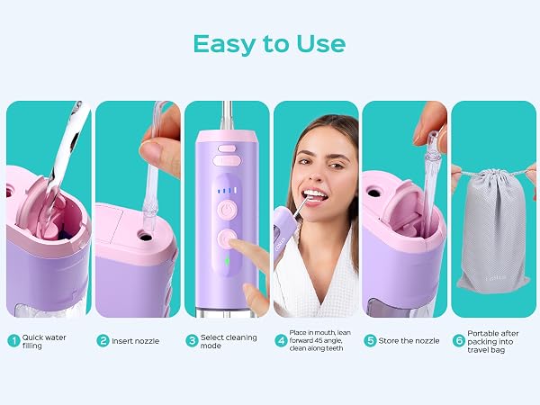 Water Flosser, Water Dental Flosser Pick for Teeth: COSLUS Mini Portable Travel Floss Picks
