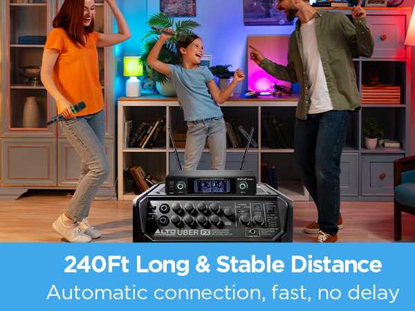 Wireless Microphone Rechargeable Metal Dual UHF Cordless Dynamic Handheld Microphone System Karaoke
