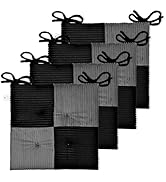Zalvox Office Stacking Chair Cushions 4 Pack, Corduroy High Density Foam Kitchen Seat Cushions wi...