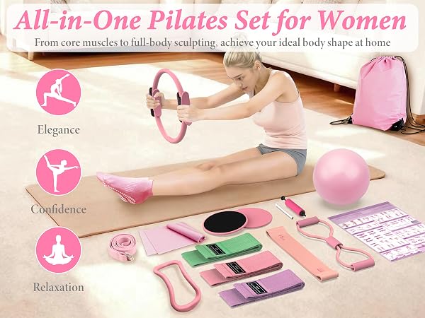 women's pilates sets home pilates workout kit pilates essentials kit for women