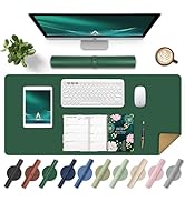 Non Slip Desk Mat, 31.5" x 15.7" PU Leather Desk Pad, Cork Desk Mat for Desktop, Desk Pad for Key...