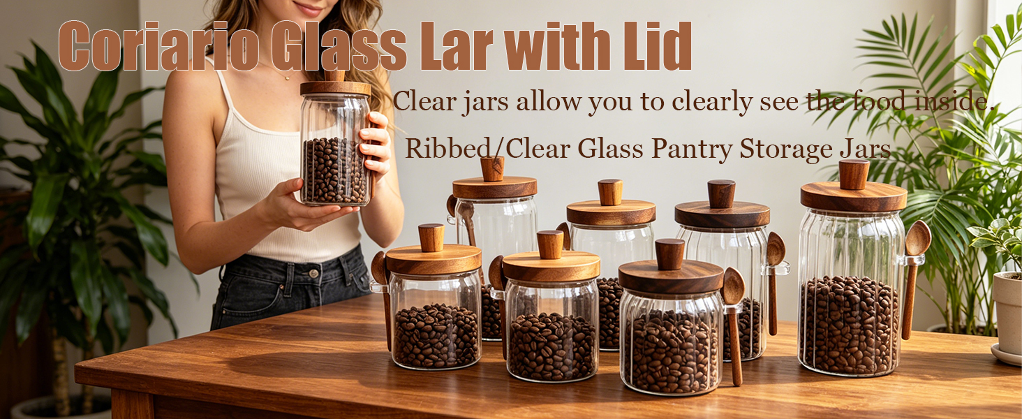 glass coffee canister with lid