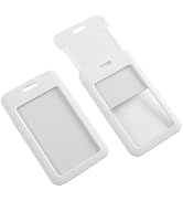 Larpur Plastic Vertical Badge Holder with Clear Window, 3 Pack, Standard Size for Name Tag, ID Ca...