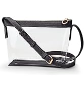 KALIDI Clear Bag Stadium Approved Crossbody Purse Zipper Shoulder Bag Vegan Leather Trim Sports C...