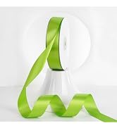 MEEDEE Lime Green Ribbon 1 Inch Neon Green Satin Ribbon Lux Double Faced Satin Ribbons by 50 Yard...