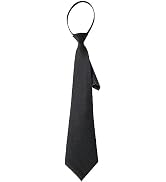 JJLFresheners 42cm Black Women 's Narrow Necktie with Zipper Adjustable Neck Tie Elegant All-matc...