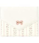 Sunwel Fashion Cute Floral Print Wallet Small Bow Wallet with Cash Credit Card Holder ID Window f...