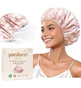 Yanibest Shower Cap Reusable Waterproof - Double Layer Shower Caps for Women, Washable Shower Bon...
