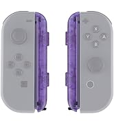 eXtremeRate Clear Atomic Purple Replacement Shell for Nintendo Switch & Switch OLED Joycon Strap,...