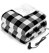 SEALY 12-Volt Heated Car Blanket with 2 USB Output Ports, 3 Heating Levels & 4 Hours Auto Off, El...