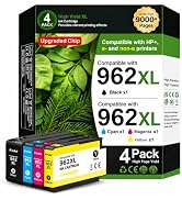 962XL Ink Cartridges Combo Pack Black, Cyan, Magenta, Yellow Compatible for HP 962XL Ink Cartridg...