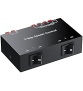 LiNKFOR 2-Zone Speaker Selector Switch Box - 1 Input 2 Output Audio Splitter for Stereo Amplifier...