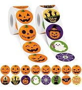 Alynta 1000Pcs Halloween Stickers Cute Happy Halloween Sticker Bulk 1.5Inch | Round Small Pumpkin...