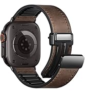 Charlam Magnetic Leather Bands Compatible with Apple Watch Bands 49mm 46mm 45mm 44mm 42mm 41mm 40...