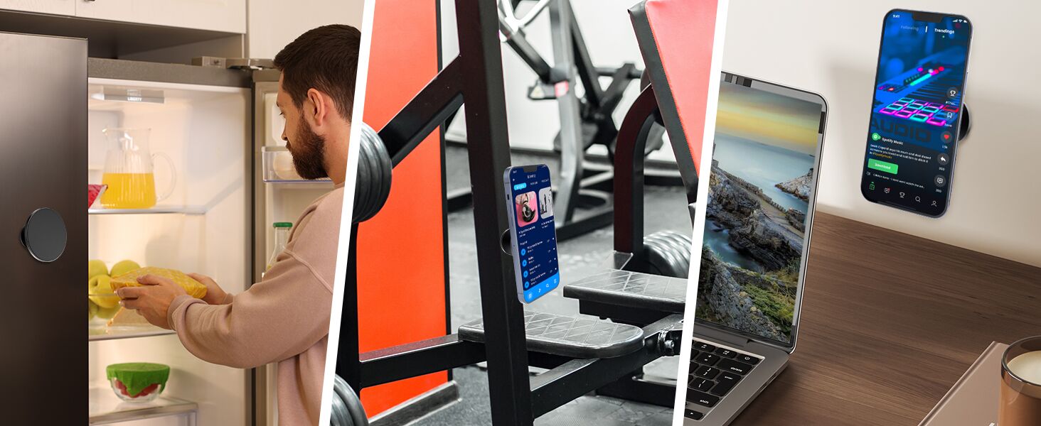STRONG MAGNETIC GRIP - Gym Buddy ensures a stable phone-holding solution with its magnetic design