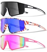 CMBJJU 3PACK Kids Sunglasses,Youth Baseball Sunglasses,Cycling Sunglasses for 8-14 Boys Girls,UV4...