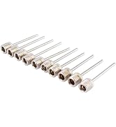 YuanHolumid 10Pcs Silver Sports Inflating Needle Pin Nozzle Football Basketball Soccer Ball Air P...
