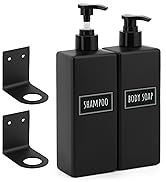Segbeauty Shower Soap Dispenser Wall Mounted, 2 Pack 16.9oz Drill Free Black Soap Dispenser for B...