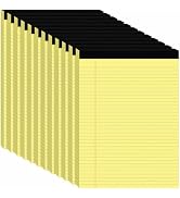 12Packs Legal Pads 8.5 x 11 Inch, 50Sheets/Pack, College Ruled & Perforated Yellow Writing Pads, ...