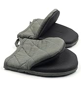 1 Pair Short Oven Mitts, Heat Resistant Silicone Kitchen Mini Oven Mitts for 500°F, Non-Slip Grip...