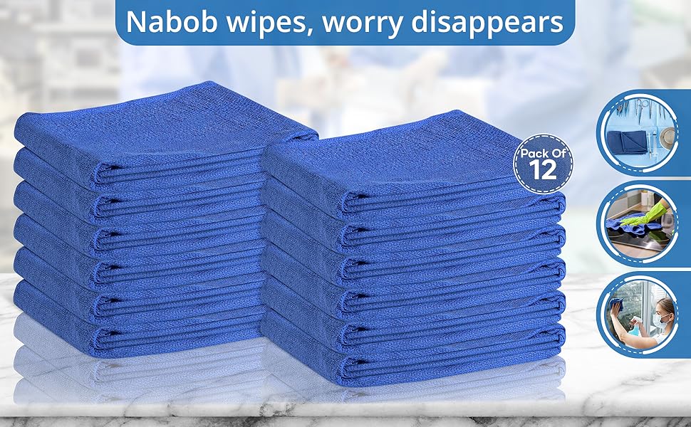 nabob huck towel blue