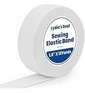 Elastic Band for Sewing 1.5 Inch x 12 Yards, Soft Knit Elastic Band with High Elasticity for Wais...