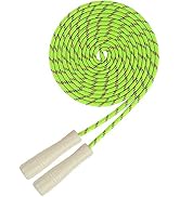 16 FT Long Jump Rope for Kids, Adjustable Double Dutch Skipping Rope with Wooden Handle, Multipla...