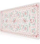 iCasso Pink Desk Mat for Desktop,Cute Desk Pad for Women,Girly Bow Mouse Pad with Stitched Edges,...