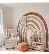 funlife Fabric Large Rainbow Wall Mural Stickers Peel and Stick, Precut Rainbow Wall Decals for G...