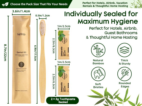 Bamboo Toothbrushes Kit Bulk