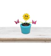 Cute Solar Sunflower Solar Dancing Flowers Swinging Sunflower Insect Flip Flap Flowers Eco-Friend...