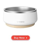 Pawaii Dog Bowl, Dog Food Water Bowl with Non-Slip Rubber Base, Metal Insulated Stainless Steel D...