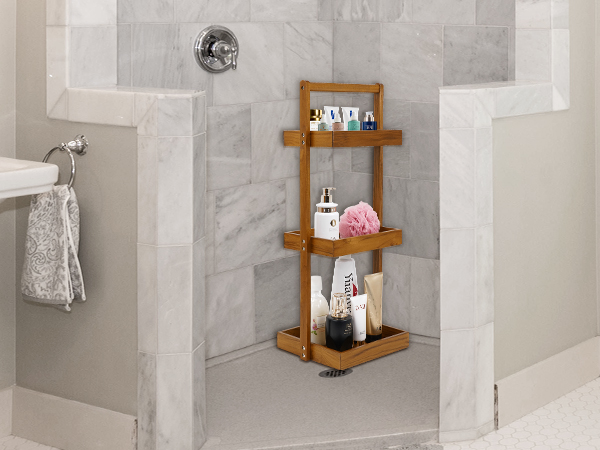 teak shower caddy